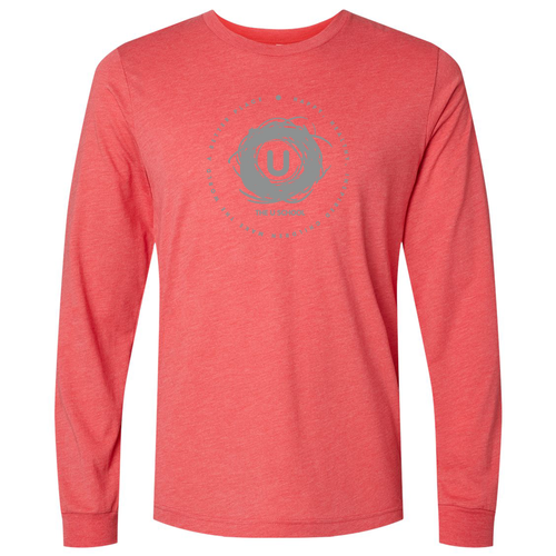 Mens/Unisex Bella Canvas Triblend Long Sleeve Tee -- Red