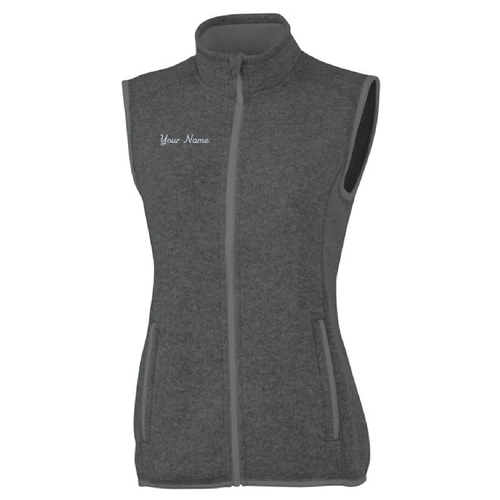 Ladies Charles River Pacific Heathered Vest -- Charcoal Heather