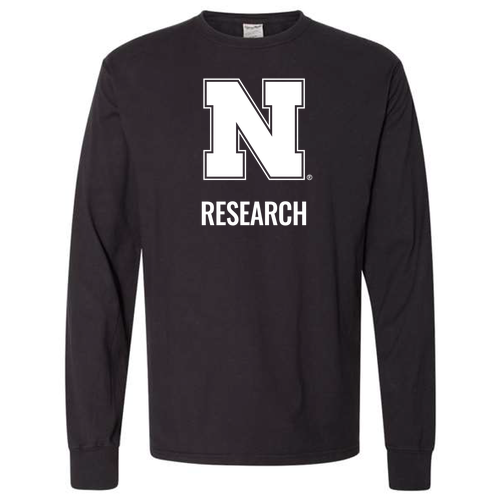 Printed Nebraska Research Long Sleeve Tee -- Black