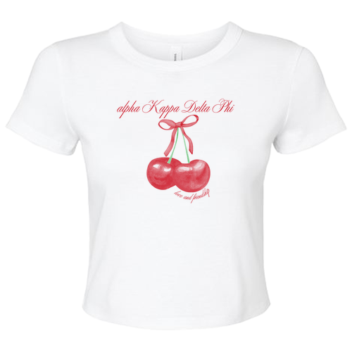 Bella+Canvas Women's Micro Rib Baby Tee -- Cherry Design