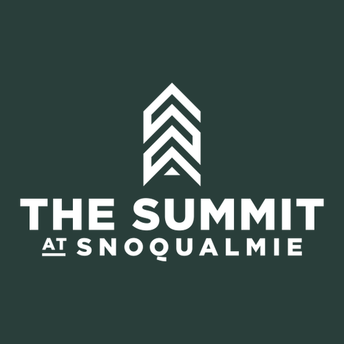 The Summit at Snoqualmie Logo 2 White Ink -- Longsleeve Forest