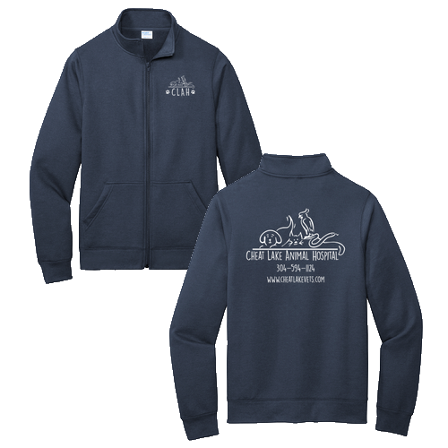Port and Company Core Fleece Cadet Full-Zip Sweatshirt -- Navy