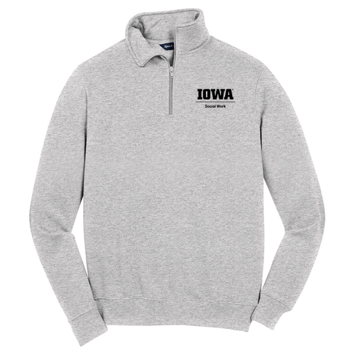 Embroidered Sport Tek Quarter Zip Sweatshirt -- Athletic Heather