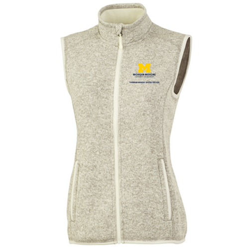 Ladies Charles River Pacific Heathered Vest -- Oatmeal Heather
