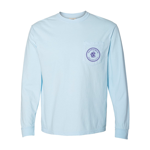 Comfort Colors Adult Long Sleeve Pocket Tee -- Chambray