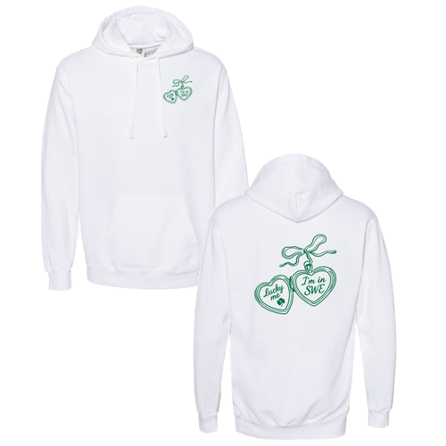 Comfort Colors Unisex Garment-Dyed Hooded Sweatshirt -- White Locket Design