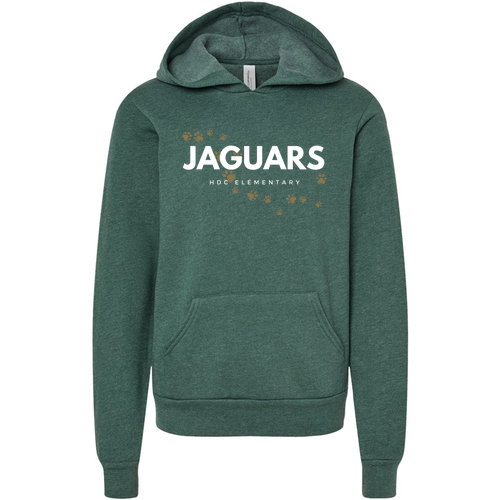 Bella Canvas Youth Sponge Fleece Hooded Sweatshirt -- Heather Forest
