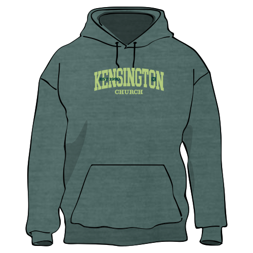 KENSINGTON EST 1990 Comfort Colors Garment-Dyed Hoodie -- Blue Spruce