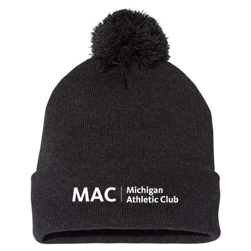 Sportsman Pom Pom Knit Hat -- Heather Charcoal
