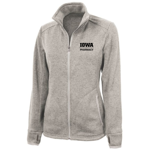 Charles River Ladies Heathered Fleece Jacket -- Oatmeal Heather