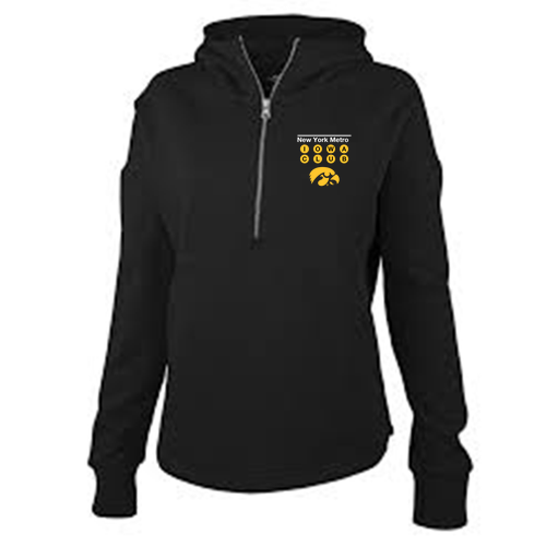 Embroidered Charles River Women's Willow Scallop Hem Hoodie -- Black
