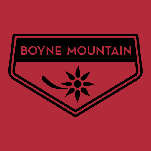 Boyne Mountain Logo 2 Black Ink -- Pullover Hooded Sweatshirt Red