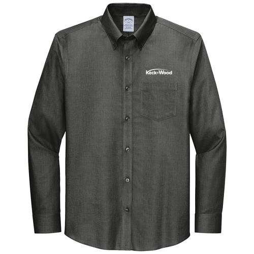 Men's/Unisex Brooks Brothers® TALL Wrinkle-Free Stretch Nailhead Shirt -- Deep Black