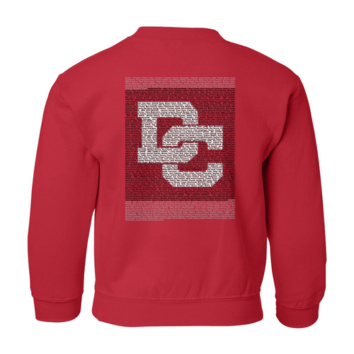 Youth Gildan Heavy Blend Crewneck Sweatshirt -- Red
