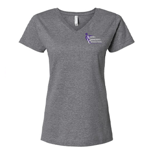 LAT Women's Fine Jersey V-Neck Tee -- Granite Heather