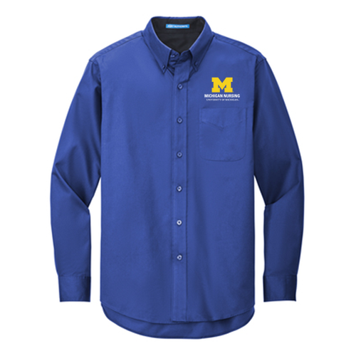 Port Authority Easy Care Long Sleeve Shirt -- Royal / Classic Navy