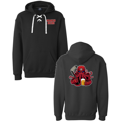 J America Sport Lace Hooded Sweatshirt -- Black