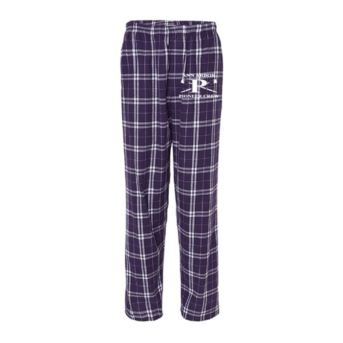 Mens/Unisex Boxercraft Harley Flannel Pant With Pockets -- Purple / White