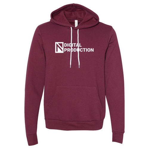 Digital Production BELLA + CANVAS Sponge Fleece Hoodie -- Maroon