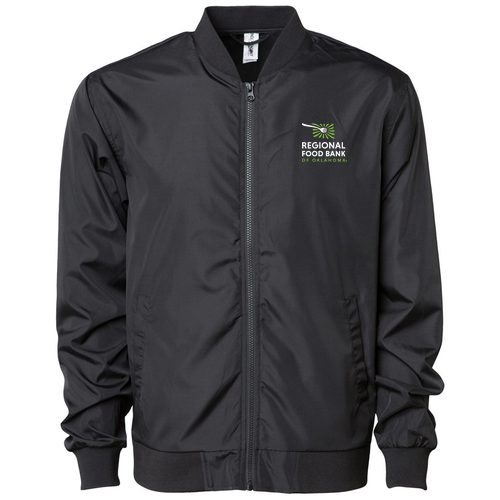 Independent Trading Co. Lightweight Bomber Jacket Embroidered-- Black