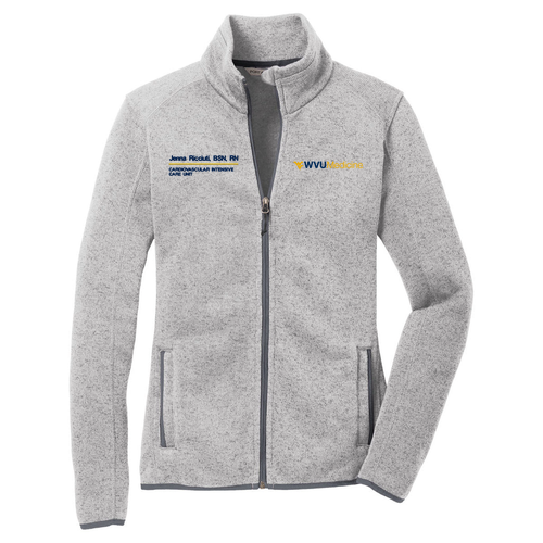Port Authority Ladies Sweater Fleece Jacket -- Grey Heather