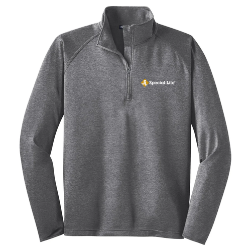 Sport Tek Sport Wick Stretch Half Zip Pullover -- Charcoal Grey Heather