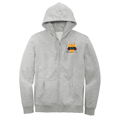District Fleece Full-Zip Hoodie -- Light Heather Grey