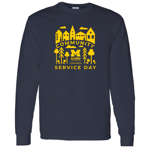 Mens/Unisex Gildan Heavy Cotton Longsleeve Basic T-Shirt -- Navy