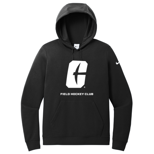 Nike Ladies Club Fleece Sleeve Swoosh Pullover Hoodie -- Black