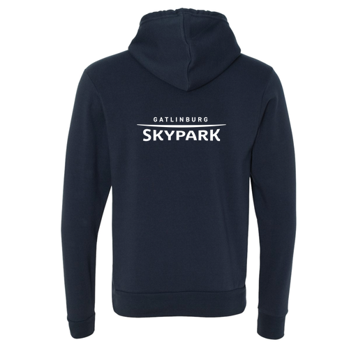 Gatlinburg Skypark Logo 2 White Ink -- Pullover Hooded Sweatshirt Navy
