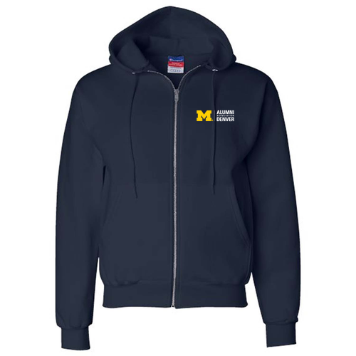Champion Powerblend Full-Zip Hooded Sweatshirt -- Navy