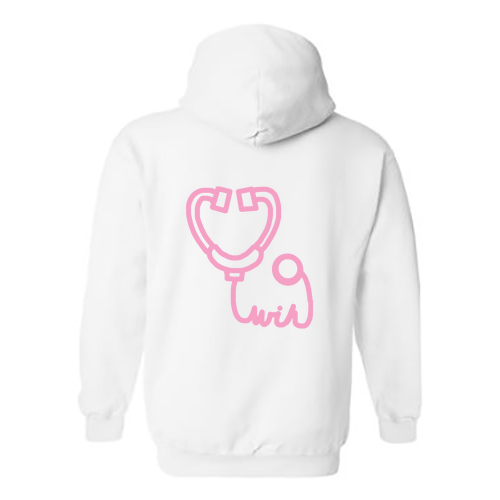 Stethoscope Gildan Heavy Blend Hooded Sweatshirt -- White