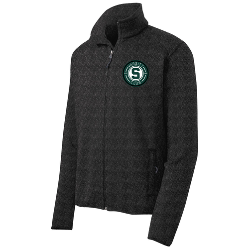 Port Authority Sweater Fleece Jacket -- Black Heather