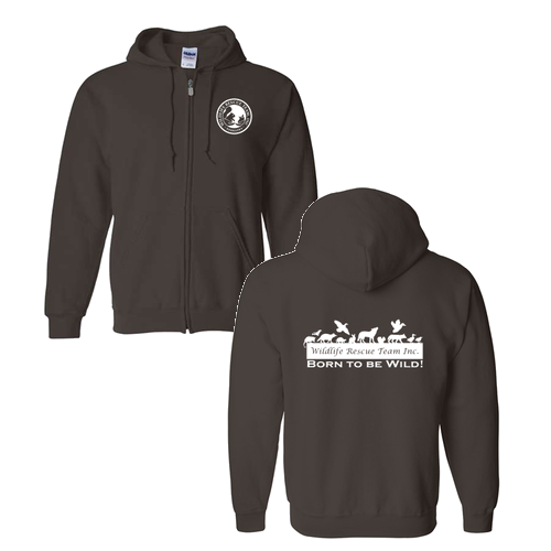 Gildan Full Zip Hooded Sweatshirt -- Dark Chocolate