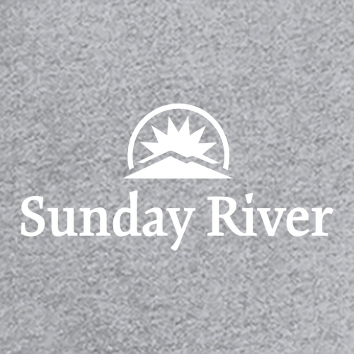 Sunday River Logo 2 White Ink -- Long Sleeve Heather Grey