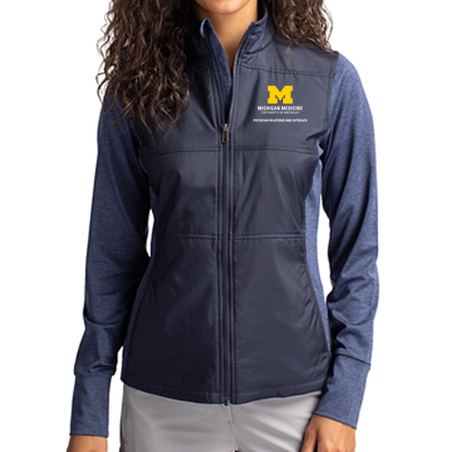 Cutter & Buck Stealth Hybrid Quilted Women's Full Zip Windbreaker Jacket -- Liberty Navy