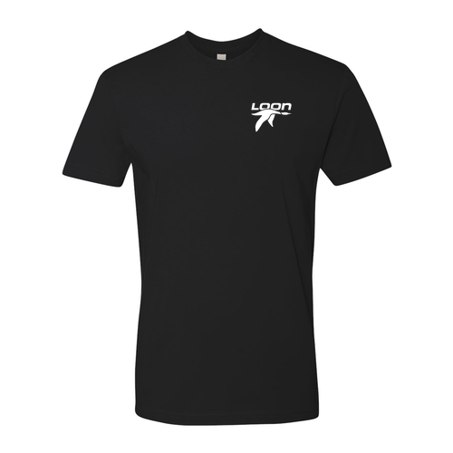 Loon Logo 2 White Ink -- Short Sleeve Black