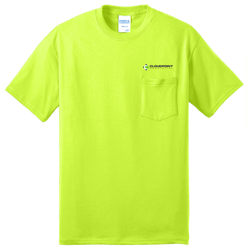 Port and Company 50/50 Cotton/Poly T with Pocket -- Safety Green