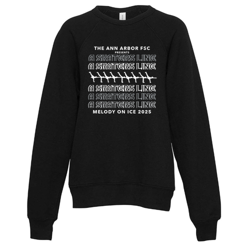Youth Bella Canvas Soft Sponge Fleece Raglan Sweatshirt -- Black