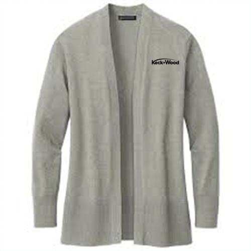 Brooks Brothers Women’s Cotton Stretch Long Cardigan Sweater -- Light Shadow Grey Heather