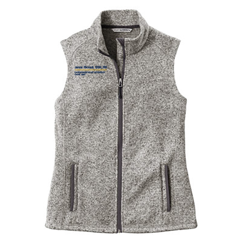 Port Authority Ladies Sweater Fleece Vest -- Grey Heather