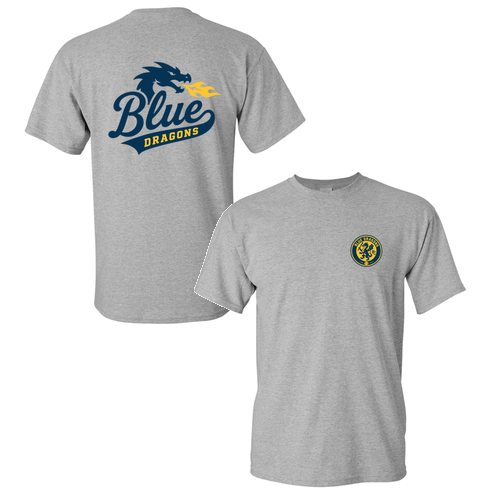 Adult Blue Dragons Tee -- Sport Grey