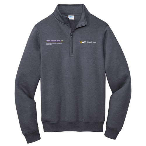 Port and Company Core Fleece Quarter-Zip Pullover Sweatshirt -- Heather Navy