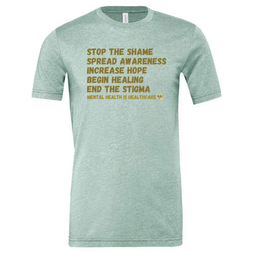 End the Stigma T-Shirt -- Heather Prism Dusty Blue