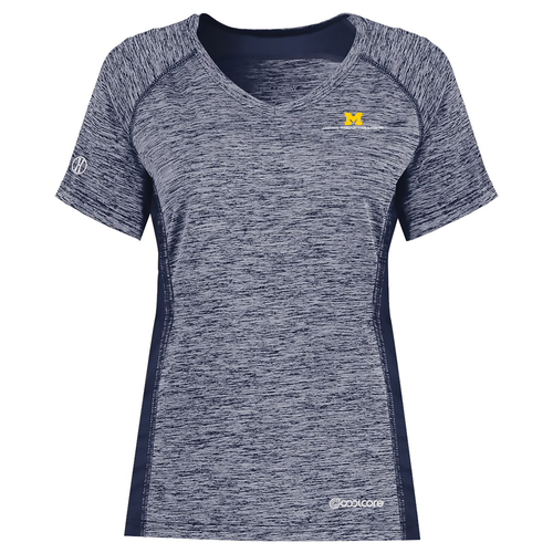 Ladies Holloway Electrify Coolcore Tee -- Navy Heather, $35
