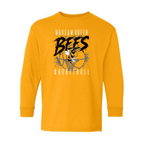 Queen Bees Gildan Youth Heavy Cotton Longsleeve -- Gold