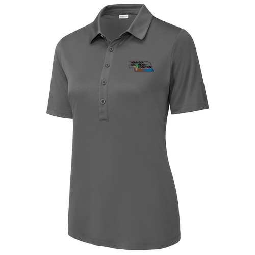 Sport-Tek Ladies Posi-Uv Pro Polo -- Dark Smoke Grey