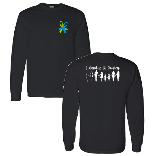 Ribbon Design Gildan Heavy Cotton Longsleeve Basic T-Shirt -- Black
