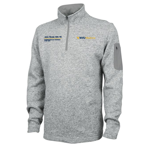 Charles River Mens Heathered Fleece Pullover -- Light Grey Heather