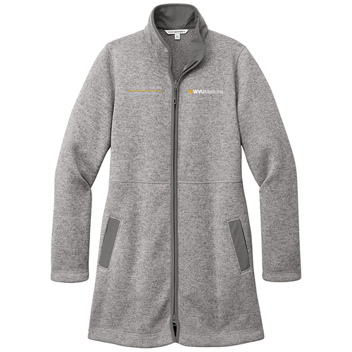 Port Authority Ladies Arc Sweater Fleece Long Jacket -- Deep Smoke Heather